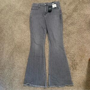 NWT Lee High Rise Flare Raw Hem Dusty Black Jeans 10 Short
